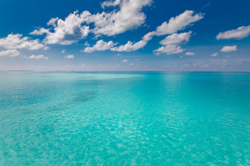 Fototapeta na wymiar Beautiful seascape panorama. Composition of nature. Majestic blue sea and sky