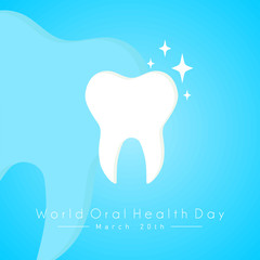 World Oral Health Day with brilliant white teeth vector cartoon