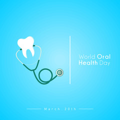 World Oral Health Day with stethoscope that forms teeth