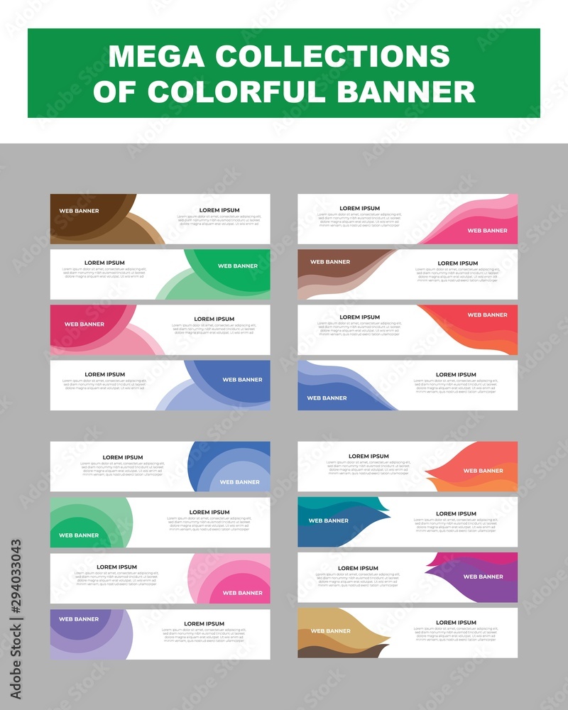 Wall mural mega collection of colorful banner. abstract creative and modern banner background design template