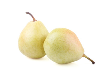 Two pears isolated on white