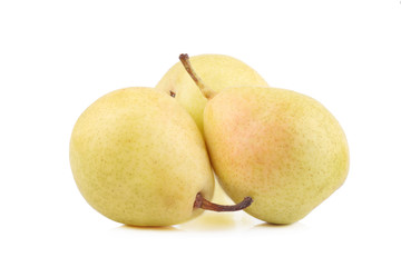 Three pears isolated on white