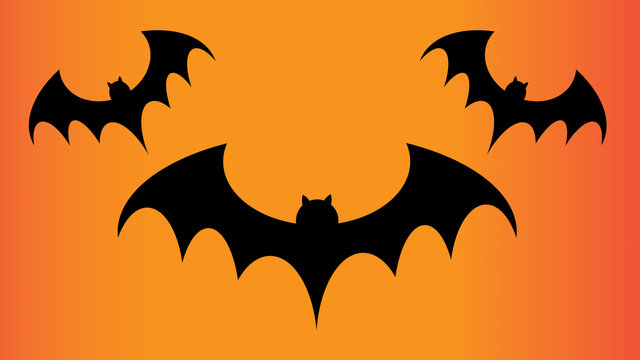 Flying black bat silhouettes, halloween decoration