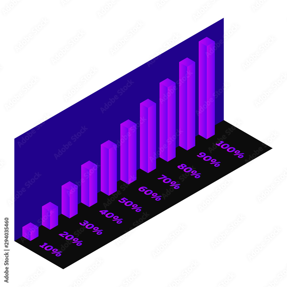 Aufkleber Infographic template chart. Vector infographic. Presentation design. Template design element. Business concept. Decoration element. 3d neon. Digital marketing concept. Isometric infochart, diagram.