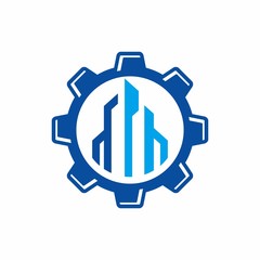 Commercial abstract modern building logo design template vector illustration