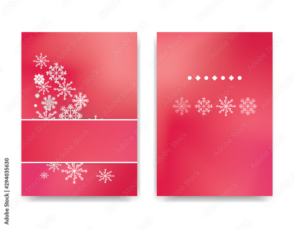 Poster winter background design of white snowflake with copy space