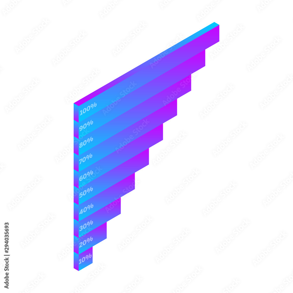 Poster Infographic template chart. Vector infographic. Presentation design. Template design element. Business concept. Decoration element. 3d neon. Digital marketing concept. Isometric infochart, diagram.