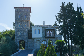 The stone building of the Tvrdos Monastery in Bosnia.