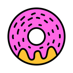 Donut icon vector isolated on white background. Donut glaze collection. Sweet sugar icing donuts.