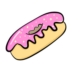 Donut icon vector isolated on white background. Donut glaze collection. Sweet sugar icing donuts.