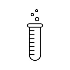 Chemical experiment linear icon. Thin line illustration. Laboratory test tube contour symbol. Vector isolated outline drawing