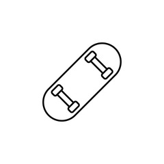 Skateboard longboard symbol sign line icon on white background