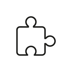 Puzzle line icon, outline vector illustration, linear pictogram isolated on white