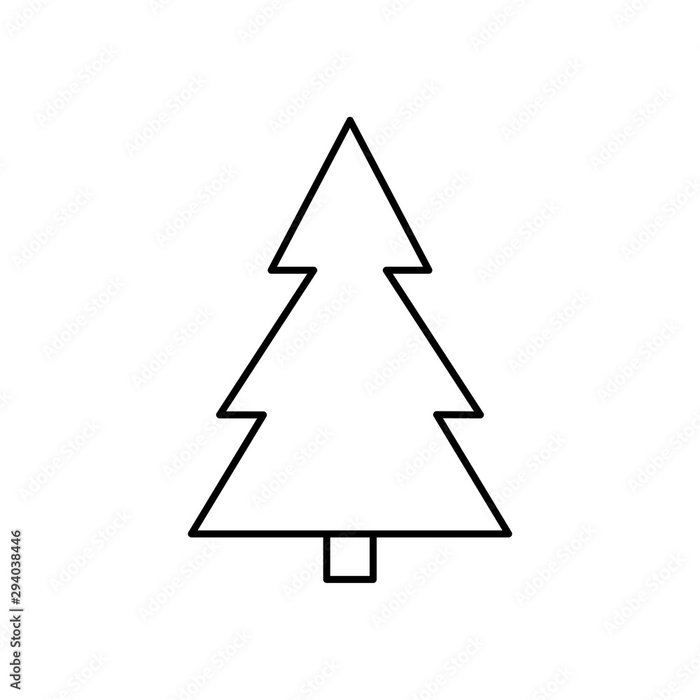 Poster vector line fir-tree icon