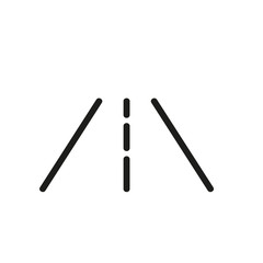 Road line icon vector, outline vector logo illustration, linear pictogram isolated on white