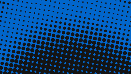 Navy blue retro pop art background with halftone dots