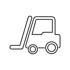 Forklift icon thin line for web and mobile, modern minimalistic flat design. Vector dark grey icon on white background.