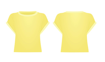 Yellow  women crop top. vector illustration