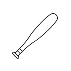 Baseball Bat isolated on a white background. Sports equipment. Monochromatic line art. Retro design. Vector illustration.