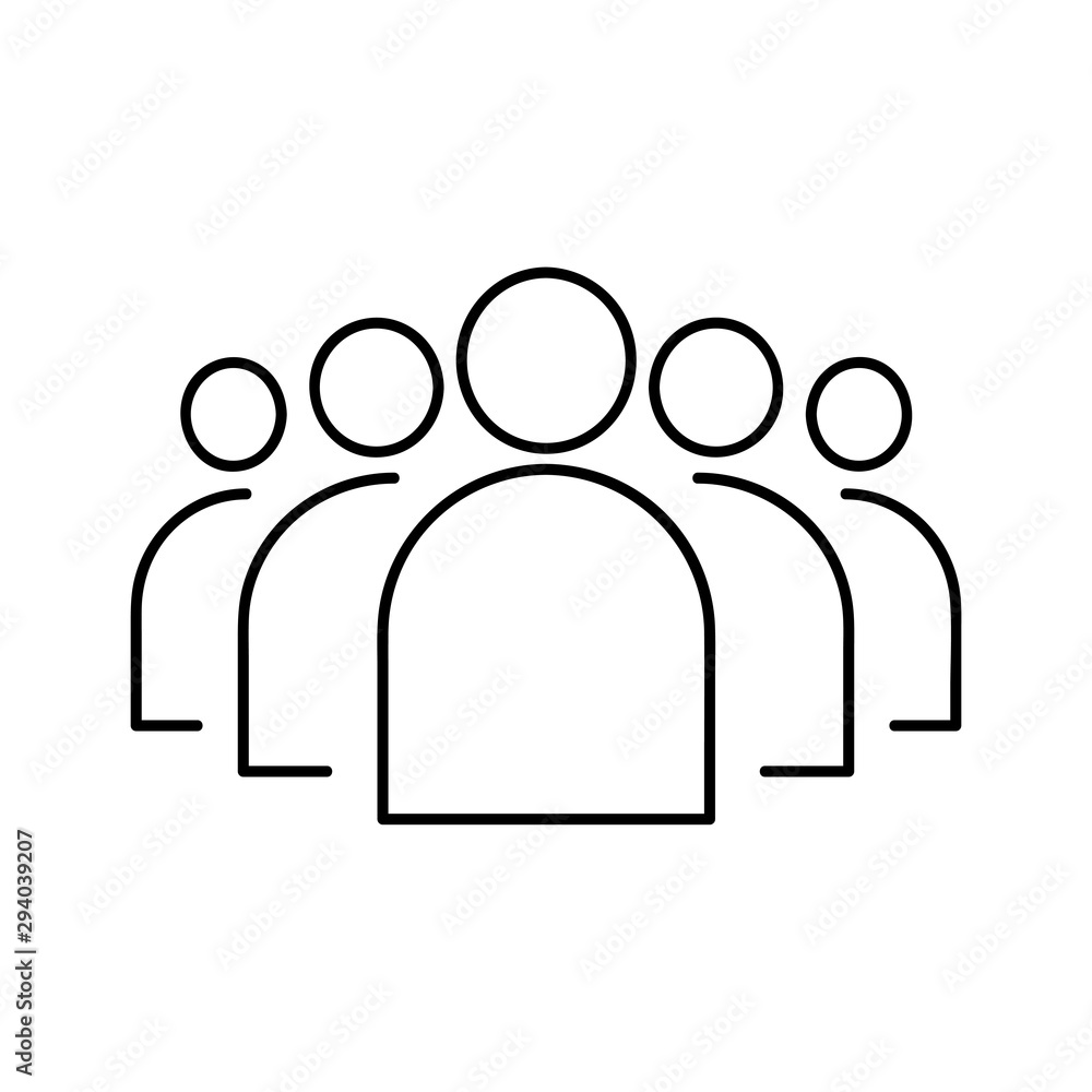 Aufkleber user group outline icon. linear style sign for mobile concept and web design. group of people simple