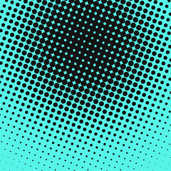 Light turquoise with black retro comic pop art background with halftone dots design, vector illustration template