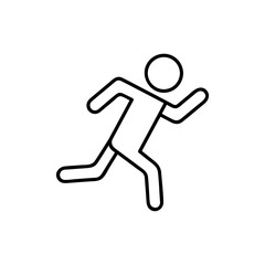 Fototapeta na wymiar Running man icon vector silhouette on white background. Trendy Flat style for graphic design, Web site, UI. EPS