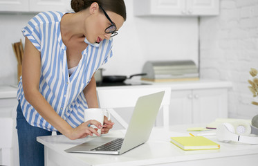 Obraz premium Dealing with business questions at home stock photo