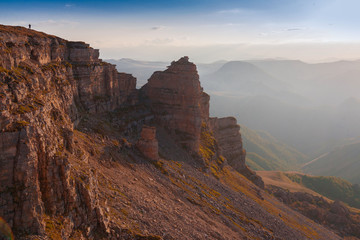 Fototapeta premium Mountain autumn. Bermamyt plateau, sunset