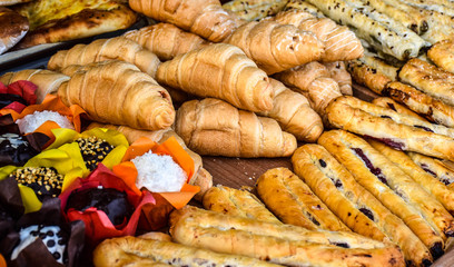 stuffed buns and croissants