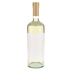 White wine bottle with blank label