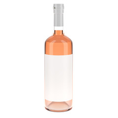 Rose wine bottle with blank label