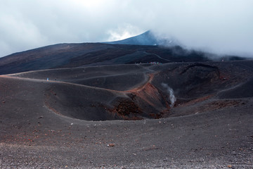 Mount Etna in Sicily - Volcano. Solidified lava. Etna na Sycylii - Wulkan. Zastygnięta lawa. - obrazy, fototapety, plakaty