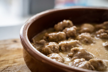 homemade meatballs in sauce