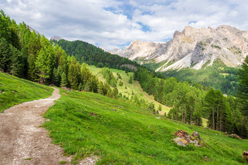 Beautiful mountain landscape of the Dolomites . Santa Cristina Valgardena. Italy.