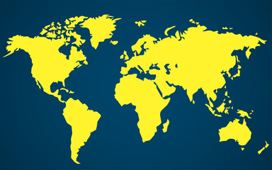 Fototapeta na wymiar World map vector abstract illustration isolated on blue background