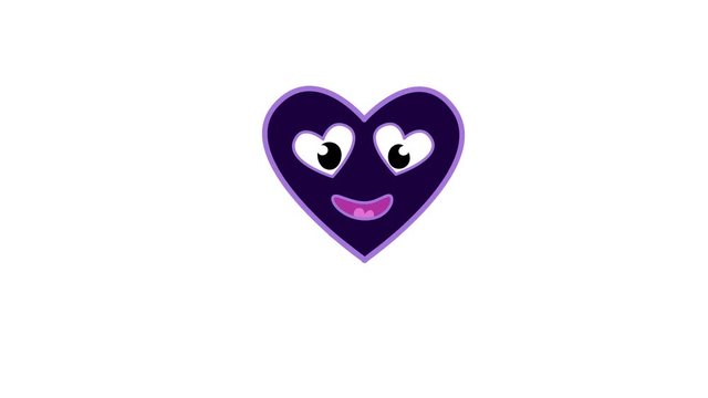 emoji heart. cartoon turns into a heart. Animated octopus waving. Alpha channel looped