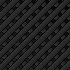 Black background of stripes with shadow, geometric banner, vector