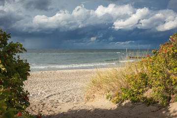 Fototapeta na wymiar Blick auf die Ostsee am Strand