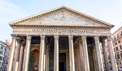 Outside view of the Pantheon Rome Italy