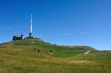 Observatory and antennas at the summit of the Puy de Dome