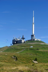 Observatory and antennas at the summit of the Puy de Dome volcano