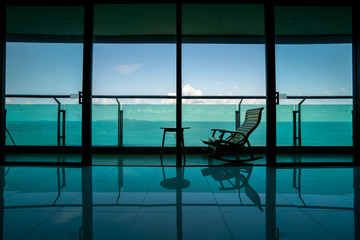 Daybed beach chair n  balcony, hotel room
