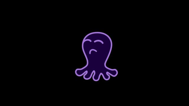 emoji resentment. the octopus cartoon was offended. Alpha channel looped