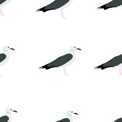 Gull. Seamless pattern. Vector graphics. Vector EPS10.