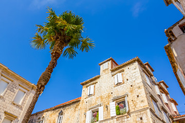 Fototapeta na wymiar Streets of old town in Trogir, Croatia