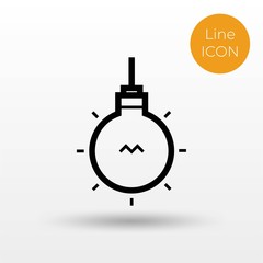 lamp line icon vector design