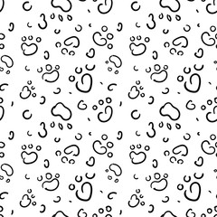 Seamless pattern with Cute cat. breed kitten doodle Dog paw hand vector seamless pattern wallpaper background © Катя Лозовская