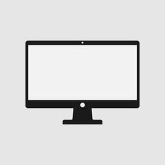 black vector icon computer, monitor