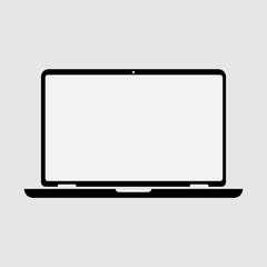 black vector icon laptop
