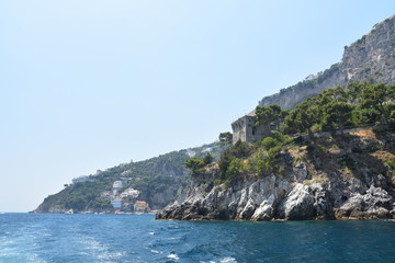 View of the coast of positano amalfi coast italy